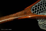 Custom Claro Walnut burl, Mahogany & Wenge Net with Latigo Leather & Claro Walnut Magnetic Net Catch