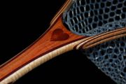Custom Fly Fishing Net - Carob w/Bloodwood heart inlay. The hoop is Curly Maple & Purpleheart