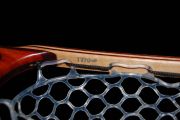 Custom Fly Fishing Net - Carob w/Bloodwood heart inlay. The hoop is Curly Maple & Purpleheart
