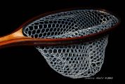 Custom Cat's Paw Burl Maple, Wenge & Mahogany fly fishing net