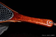 Custom fly fishing net of Amboyna Burl, Mahogany & Wenge