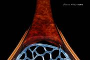 Custom fly fishing net of Amboyna Burl, Mahogany & Wenge