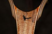 The finished fly inlay in black stone to compliment the black-lined Spalted Maple handle