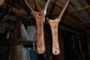 A Pair of custom inlaid Maple Burl Nets