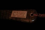 A client made this copper plate & I carefully inlaid it into his Claro Walnut handle