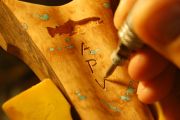 Finishing up the carving on Carolina Cherry Burl