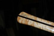 Aluminum Inlaid Client's initials on Cat's Paw Burl Maple with Wenge Spine