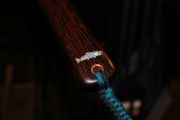 This brown trout was inlaid at the request of teh client.  Copper & Kingman Turquoise on Wenge