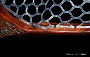 Custom Oak Burl Net by Sierra Nets.  Turquoise, Copper & Bronze inlays.