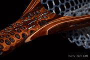 Banksia Pod handle, salvaged Mahogany Wenge & Curly Maple hoop with Kingman Turquoise & copper inlay