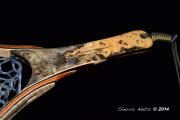 Custom fly fishing net by Sierra Nets-stabilized Buckeye Burl, Wenge, salvaged Mahogany, and curly M