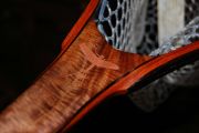 Custom fly fishing net by Sierra Nets in curly Claro Walnut, Wenge, and salvaged Mahogany