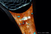 Hand-Carved custom fish inlay in Kingman Turquoise & Copper