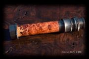 Amboyna Burl Reel Seat with Lemke LC1 Champagne Hardware