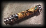 Buckeye Burl Reel Seat with Malachite Green & Copper inlays and Lemke LC1 Chrome Hardware