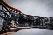 The Client's Business Mascot inlaid in Anthracite, Fire Coral & Elk Antler