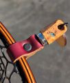 Latigo leather and maple burl mag release