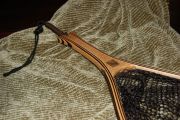 A Sierra Nets Custom Net with Bird's Eye Maple Handle and Wenge/Maple hoop. A club's pin is inlaid