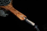 Custom Net by Sierra nets-Beautiful Spalted Maple & Wenge net with inlaid aluminum monogram and fly 