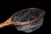 Custom Net by Sierra nets-Beautiful Spalted Maple & Wenge net with inlaid aluminum monogram and fly 