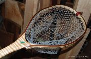 Sierra Nets Custom Curly Maple & Walnut Net with Chrisocolla Inlaid Dun