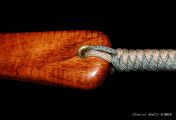 Sierra Nets Custom Curly Koa, Teak, Maple, and Cherry Net with Chrisocolla Inlays