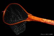 Sierra Nets Custom Curly Koa, Teak, Wenge, and Mahogany Net with Chrisocolla Inlays